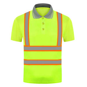 100% algodón hombres reflectante seguridad Polo camisetas construcción trabajo desgaste Polos manga corta Hi Viz trabajo Polo camisetas - Product Image 3