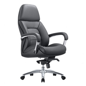 Chaise de bureau de direction ergonomique moderne à dossier haut, pivotante, en cuir, avec appuie-tête réglable et inclinable pour un confort optimal - Product Image 4