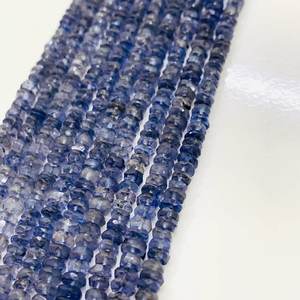 100% Natural Blue Iolite Rondelle Shape Faceted Beads Strand 4mm Crystal Gemstone para la fabricación de joyas - Product Image 2