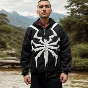 Sweat à capuche zippé pour homme en molleton 100% coton de qualité supérieure, à manches longues, chaud, respirant, séchage rapide, teint uni, doublé, idéal pour l'hiver - Product Image 4