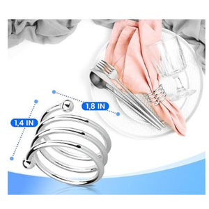 Design de luxe argenterie anneau de serviette porte-mouchoirs pour manger anniversaire fêtes d'anniversaire décoration de Table pince à serviette - Product Image 2