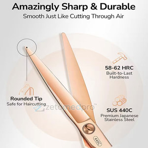 Ciseaux à cheveux incurvés haute performance, ciseaux de salon incurvés, ciseaux de coiffure pour barbier - Product Image 2