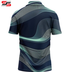 Camiseta de hombre de malla de alta calidad con sublimación pura, venta al por mayor, dos botones, 100% poliéster, camiseta Polo para hombre, hecha a medida - Product Image 6