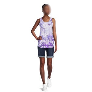 Wholesale Rate High Quality Sublimation Print Eco-Friendly Durable Canvas <b>Fabric</b> Women Tank Top Breathable Latest Fitness Wear - Product Image 5