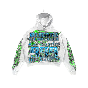 Conjuntos personalizados de algodón apilado, chándales de dos piezas para hombre, conjuntos de pantalones acampanados de invierno, sudaderas con capucha, chándales, chándal para sudadera de lana - Product Image 2