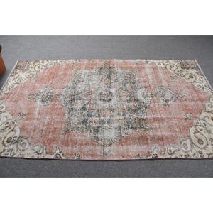 Turkish 4.4x7.6 ft Rug, Vintage Rug, <b>Red</b> Ombr Rug <b>Wool</b> - Product Image 4