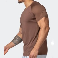 Camisetas de Compresión Tejidas con Logotipo Personalizado para Hombre, Cuello Redondo de Algodón Sólido, Manga Corta, Transpirables, de Secado Rápido, Anti-Pilling, Anti-Arrugas, 180g