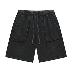 Shorts décontractés en molleton français pour hommes, vente en gros en ligne 2026, 100% coton, cordon de serrage, shorts de sport pour hommes, shorts d'été délavés à l'acide pour hommes - Product Image 1