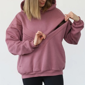 Épais surdimensionné poids lourd goutte épaule allaitement mère sweat à capuche bébé alimentation à capuche allaitement - Product Image 2