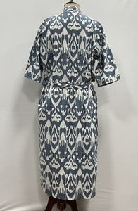 Vestido Largo Maxi de Algodón con Estampado Floral para Mujer, Bata, Kimono Indio Estampado a Mano, Ropa de Dormir Étnica para Playa, Verano, con Lazos Delanteros - Product Image 5