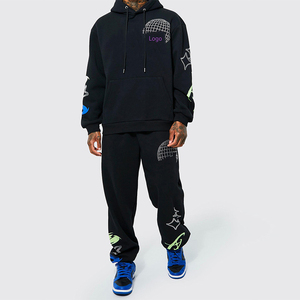 Customized Unisex Track Suit Custom Print Logo Private Label Sweat Suits Heavy <b>Weight</b> Sweat Pants and Hoodie Two Piece <b>Set</b> Men - Product Image 1