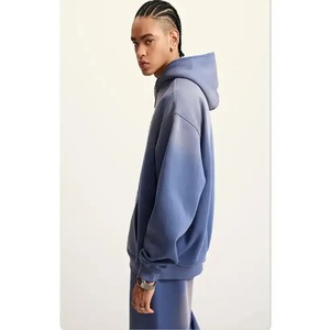 Ensemble de sweat à capuche et de pantalon de survêtement avec broderie patchwork vieilli personnalisé et délavé à l'acide Ensemble de deux pièces sweat à capuche lourd pour hommes Survêtement - Product Image 2