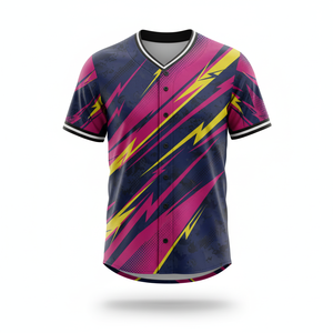 Camisetas de Uniforme de Béisbol Personalizadas para Adultos, Lisas, al por Mayor, con Logotipo Impreso por Transferencia de Calor, Franja Impresa, 100% Poliéster, Secado Rápido, Cuello en V, 3D - Product Image 3