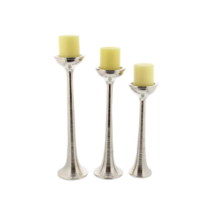 Ensemble de piliers de bougies en aluminium nickelé de 3 bougeoirs décoratifs de mariage les plus vendus à vendre - Product Image 1