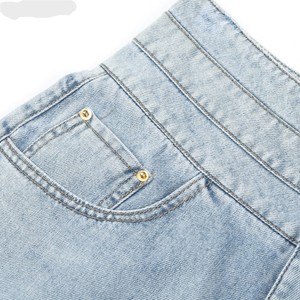 2024 Oem Custom Street Style mujeres pantalones cortos de mezclilla de algodón personalizados de las mujeres de longitud corta de cintura media pantalones cortos de mezclilla - Product Image 4