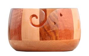 Bol de fil en bois pour tricoter crochet bols de stockage de fil décoratifs faits à la main grands - Product Image 2