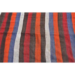 4.1x8.3 ft Rug, Turkish Kilim Rug, Vintage <b>Red</b> <b>Wool</b> Abstract Rug - Product Image 5