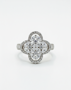 Anillo de Diamantes Múltiples para Mujer, Diamantes Naturales y Cultivados en Laboratorio - Product Image 2