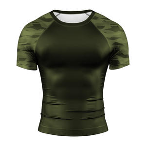 เสื้อว่ายน้ำแขนสั้นรัดรูปรัดรูปสำหรับผู้ชาย BJJ MMA UFC เสื้อรัดรูปออกกำลังกายสำหรับผู้ชาย - Product Image 4