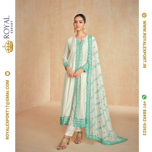 Lanzamiento de diseñador elegante, ropa de fiesta Premium pesada de seda, fabricante de Trajes cosidos de tamaño libre por Royal Export en Surat Gujarat - Product Image 3