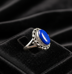 Anillo de Plata 925 Minimalista para Mujer, Banda de Lapislázuli de Cristal, Regalo de Fiesta de Boda, Uso Diario - Product Image 4