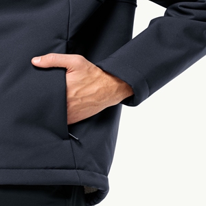 Veste d'hiver imperméable style doudoune pour hommes avec col à capuche et broderie en gros de tissu fabriqué au Pakistan - Product Image 3