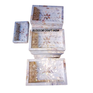 Bandeja de Servicio de Resina con Incrustaciones de Nácar Blanco de Primera Calidad, Bandeja Decorativa de Madera MDF para Uso Doméstico - Product Image 3