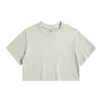 Haute qualité 210gsm 100% coton femmes lâche haut court Logo personnalisé impression col rond manches courtes Streetwear T-Shirts