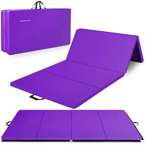 Tappetino da Ginnastica Viola BalanceFrom 120x48 Pollici, Tappetino Pieghevole Multifunzione per Fitness e Yoga GoGym - Product Image 1