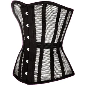 Cosh Corset overbust steelboned eo đào tạo chặt chẽ viền đen lưới Corset Chất lượng cao bên mặc và thời trang Corset hàng đầu