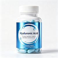 Étiquettes de bouteilles d'acide hyaluronique Haoxuan ODM, autocollants imprimés imperméables à haute brillance pour l'emballage des compléments beauté