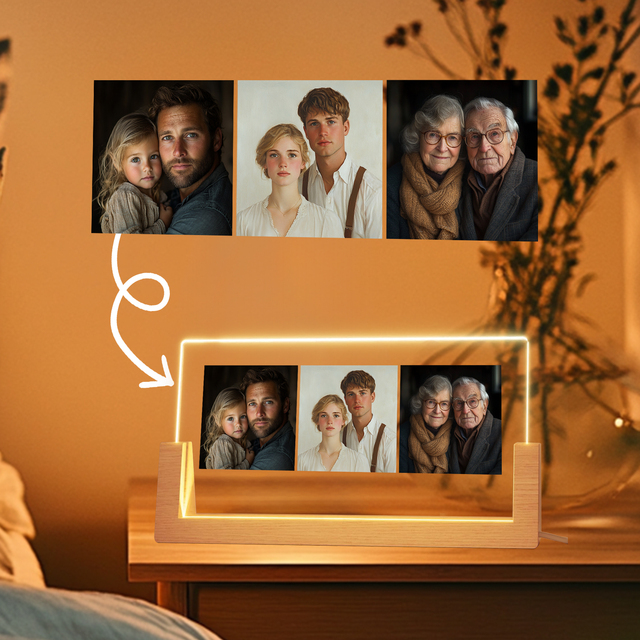 EffiPrint Customized Picture Frame Acrylic Plaque Warm LED Light for Boyfriend Girlfriend Ramadan Graduation Weddings