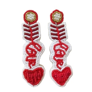 Bohemian Beaded Pendant <b>Earrings</b> Women's Pink <b>Red</b> Multicolor Round Drop Statement Jewelry Party Fashion Accessories - Product Image 2