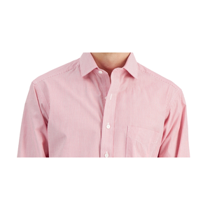 Camicia Rossa da Uomo Vestibilità Regolare 100% Cotone Popeline Antipiega Stile Club con Colletto Abbottonato Taglia 32X33 per Primavera - Product Image 6