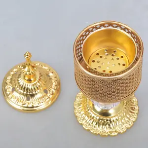Mabkhara de Latón para Ramadán en el Medio Oriente, Quemador de Incienso Religioso con Difusor de Aromaterapia Natural y Duradero - Product Image 6