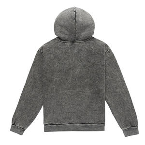 Cotton Polyester Vintage Plus Size Casual Acid Wash Heavyweight Hooded Winter Men Tracksuits Streetwear Solid Color 2 Piece Set - Product Image 2