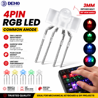 LED RGB à anode commune, diffuseur laiteux, 4 broches, 110°, forme de mamelon 3mm, 20mA, pour clavier mécanique