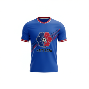 Maglia da tifoso di calcio Haiti 2026 WC, colori bandiera Caraibi, T-shirt unisex, regalo per i tifosi dei tornei internazionali - Product Image 2