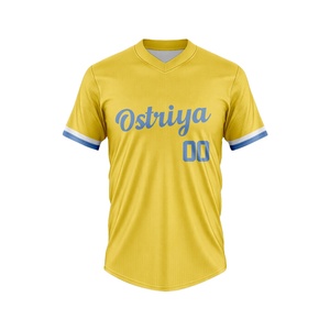Camisetas de Béisbol Personalizadas al por Mayor con Serigrafía, Logotipo Frontal, Antibacterianas, de Secado Rápido, Cuello en V, Tallas Grandes - Product Image 1