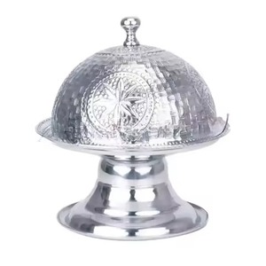 Decorative Khajoor & <b>Chocolate</b> Bowl Handmade Use for Home and Restaurant Shiny Silver Color Metal Date Bowl Table - Product Image 3