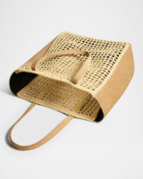SAC À MAIN EN CUIR VÉRITABLE ROTIN NATUREL