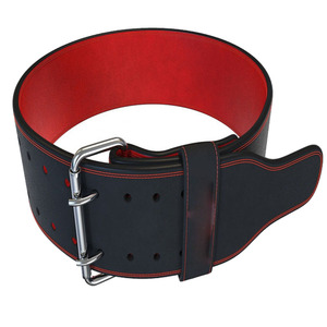 Thick genuine leather weight belt for <b>bracing</b> during high intensity strength sports and professional powerlifting meets - Product Image 4