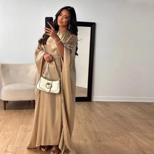 2024 Premium Quality Custom Muslim Dresses Fashion Simple Solid <b>Abaya</b> Embroidery Luxury Dress Modest Dress for Middle East Women - Product Image 4