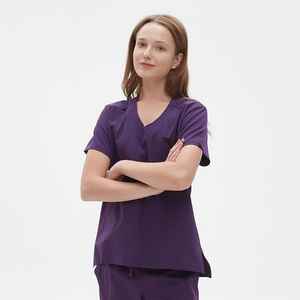 Uniformes Médicos de Spandex de Alta Calidad para Mujer, con Logotipo Personalizado, Uniformes de Hospital, Conjuntos de Uniformes Médicos Elegantes - Venta al por Mayor - Product Image 5