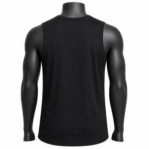 Camiseta Deportiva Personalizada para Hombre, Negra, Sin Mangas, Transpirable, para Gimnasio, Ropa Deportiva, Proveedor Mayorista OEM - Product Image 2