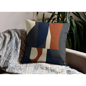 Premium Linen Pillowcase Indigo Terracotta <b>3D</b> Design Luxury Square Washable Disposable for Home Hospital Organic Personalized - Product Image 1