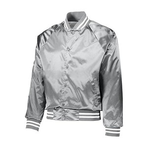 Chaqueta Bomber de Poliéster, Sólida, con Cierre Completo, Estilo Urbano, Informal, Tejida, Transpirable, Impermeable, Satinada, Lisa, Teñida, de Otoño, de Alta Calidad - Product Image 1
