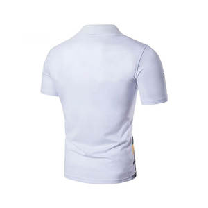 เสื้อโปโลผ้าฝ้ายโพลีเอสเตอร์สำหรับผู้ชายเสื้อกอล์ฟแขนสั้นออกแบบได้เองผ้าแคนวาสกันรอยยับ - Product Image 6