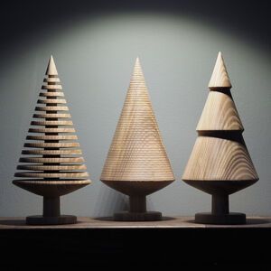 BOOST ARBRE DE NOËL DÉCORATION ÉCOLOGIQUE CADEAU FAIT MAIN Arbre en bois ornemental fabriqué en cerisier un arbre pour toute saison - Product Image 2