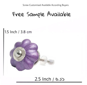 Boutons en céramique de melon violet néon Design industriel Style qualité exportation poignée tire pour armoires commodes tiroirs salons - Product Image 3